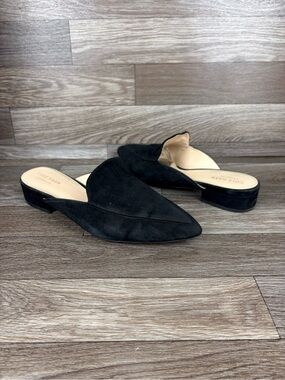 Cole Haan Black Suede Leather Pointed-Toe Mules Slip on Loafers Women’s Sz 7